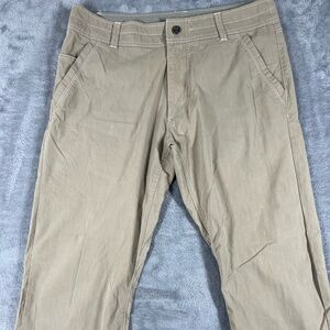 Kuhl Pants Adult 34X30 Brown SLAX Mountain Hiking Lightweight Cotton Chino Mens